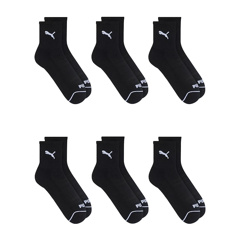 PUMA Sportstyle Training High Mens BREATHABLE Multi-Pack 6 Pair Quarter Ankle Socks
