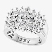 Effy Final Call Womens 3.5MM 1/2 CT. T.W. Natural Diamond Sterling Silver Cluster Band