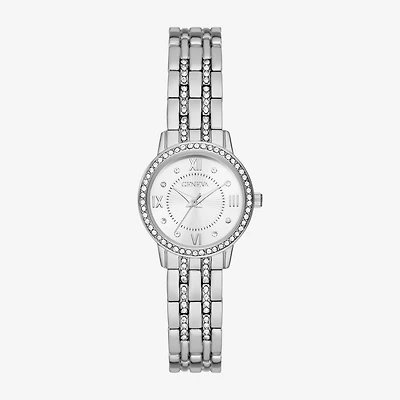 Geneva Womens Crystal Accent Silver Tone Bracelet Watch Fmdjm270