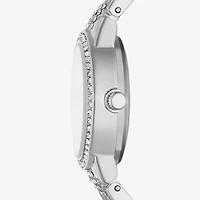Geneva Womens Crystal Accent Silver Tone Bracelet Watch Fmdjm270