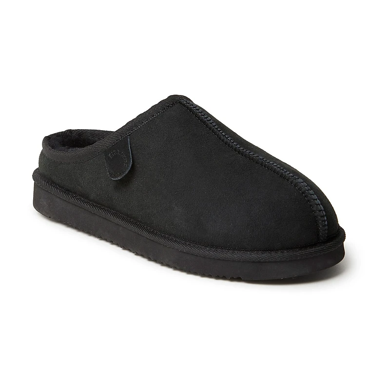 Fireside by Dearfoam’s Men's Grafton Genuine Shearling Clog With Taping Slippers