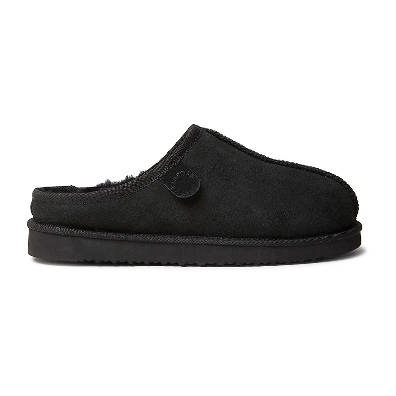Fireside by Dearfoam’s Men's Grafton Genuine Shearling Clog With Taping Slippers