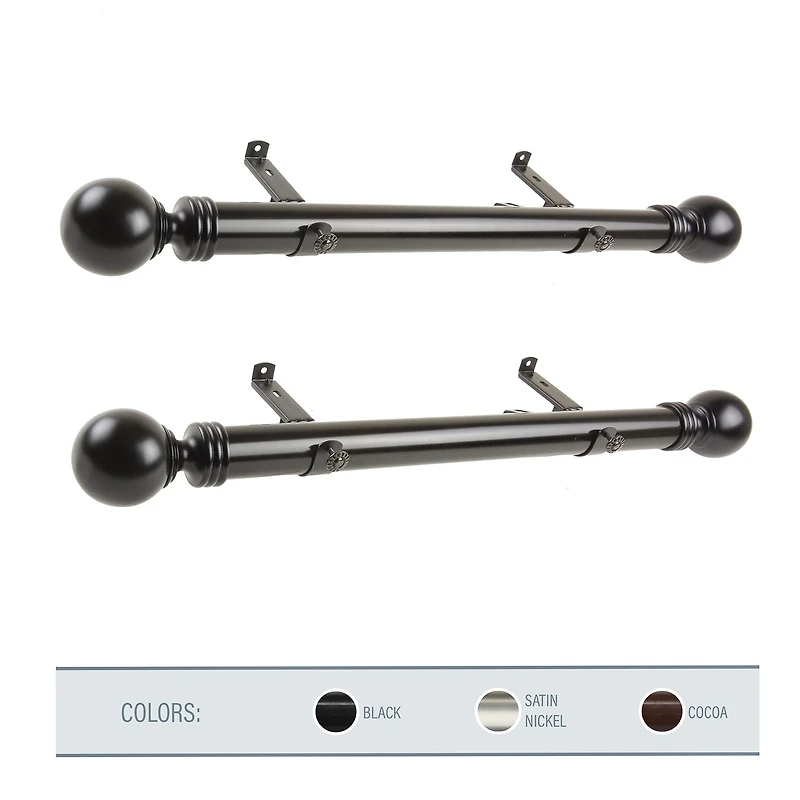 Rod Desyne (Set Of 2) Sphere Side 1 1/2 Adjustable Curtain