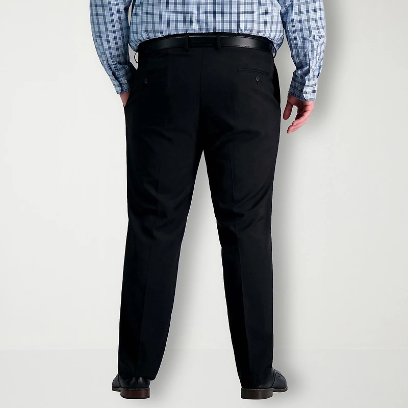 Haggar Premium Comfort Mens Waistband Straight Fit Big and Tall Dress Flat Front Pant