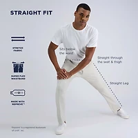 Haggar Life Khaki Flex Mens Comfort Waistband Straight Fit Flat Front Pant