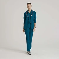 Barco One Bow894 Venture 4-Pocket Banded Collar Warm-Up Womens Wrinkle Resistant Scrub Jackets