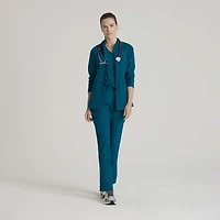 Barco One Bow894 Venture 4-Pocket Banded Collar Warm-Up Womens Plus Tall Wrinkle Resistant Scrub Jackets