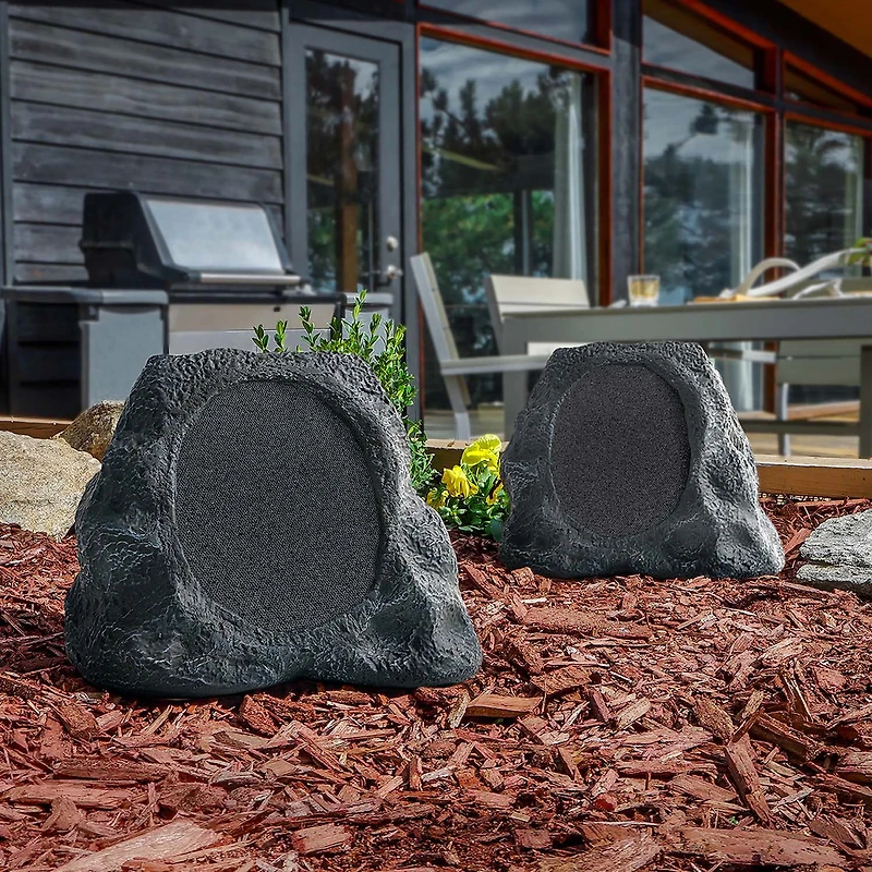 Victrola Outdoor Wireless Bluetooth Solar Rock Connect Speaker