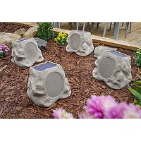 Victrola Outdoor Wireless Bluetooth Solar Rock Connect Speaker