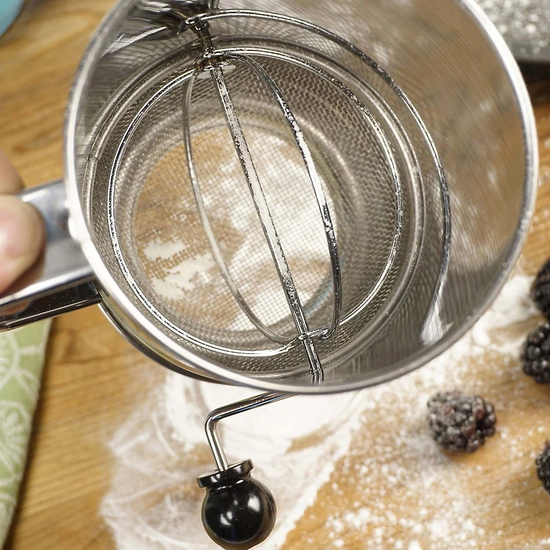Design Imports Stainless Steel 5-Cup Crank Style Flour Sifter