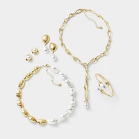 Worthington Gold Tone Womens Simulated Pearl Drop Earrings
