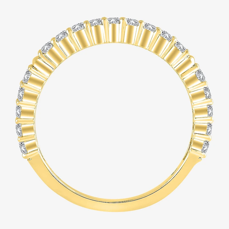 Womens 2MM 1 CT. T.W. Natural White Diamond 10K Gold Anniversary Wedding Band
