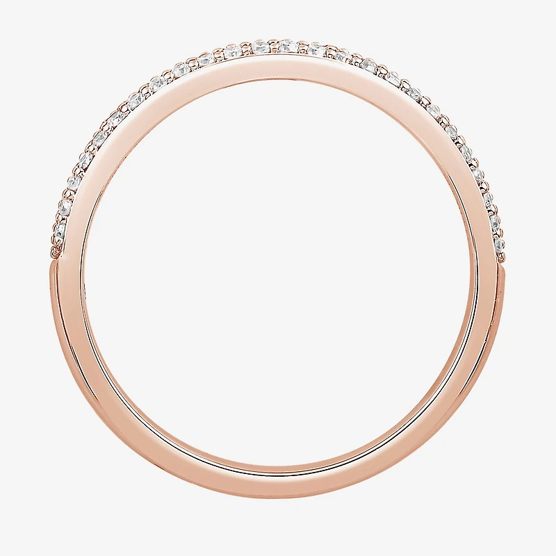 Micro Pave Womens 2MM 1/4 CT. T.W. Natural White Diamond 10K Gold Anniversary Wedding Band