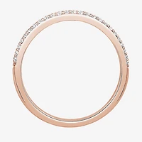 Micro Pave Womens 2MM 1/4 CT. T.W. Natural White Diamond 10K Gold Anniversary Wedding Band