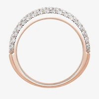 Micro Pave Womens 5.5MM 1 1/2 CT. T.W. Natural White Diamond 10K Gold Anniversary Wedding Band