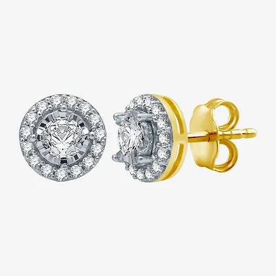 5/8 CT. T.W. Natural White Diamond 10K Gold 8mm Round Stud Earrings