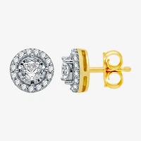5/8 CT. T.W. Natural White Diamond 10K Gold 8mm Round Stud Earrings