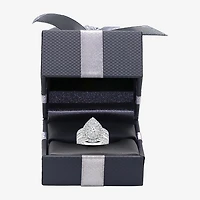 (I / I1) Womens 3 CT. T.W. Lab Grown White Diamond 10K or 14K Gold Pear Halo Engagement Ring