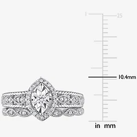 Womens 1/5 CT. Natural White Diamond Sterling Silver Marquise Bridal Set