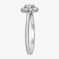 (D-E / Vs1) Womens 3/4 CT. T.W. Lab Grown White Diamond 14K Gold Round Halo Engagement Ring