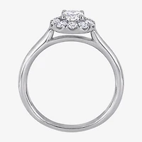 (D-E / Vs1) Womens 3/4 CT. T.W. Lab Grown White Diamond 14K Gold Round Halo Engagement Ring