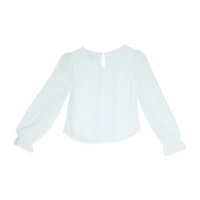 Byer California Little & Big Kid Girls Keyhole Neck Long Sleeve Blouse