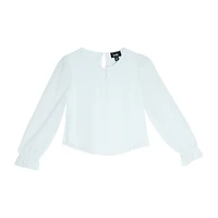 Byer California Little & Big Kid Girls Keyhole Neck Long Sleeve Blouse