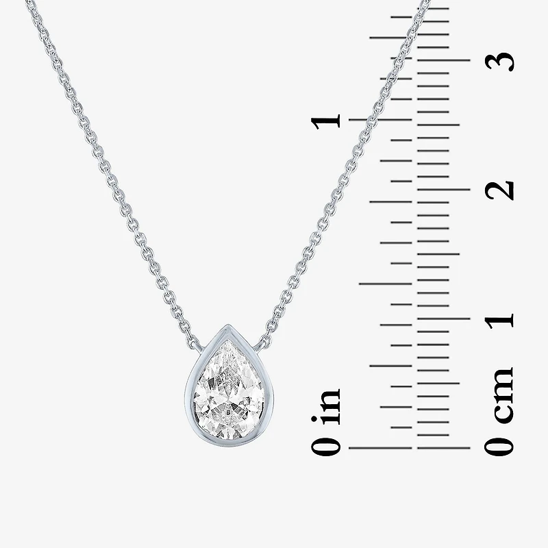 Diamond Addiction (G-H / Si2-I1) Womens 1 CT. T.W. Lab Grown White 14K Gold Pear 18 Inch Pendant Necklace