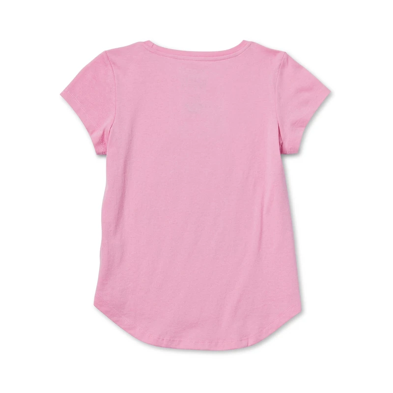 Disney Collection Little & Big Kid Girls Crew Neck Short Sleeve Regular Fit Wish Graphic T-Shirt