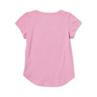 Disney Collection Little & Big Kid Girls Crew Neck Short Sleeve Regular Fit Wish Graphic T-Shirt