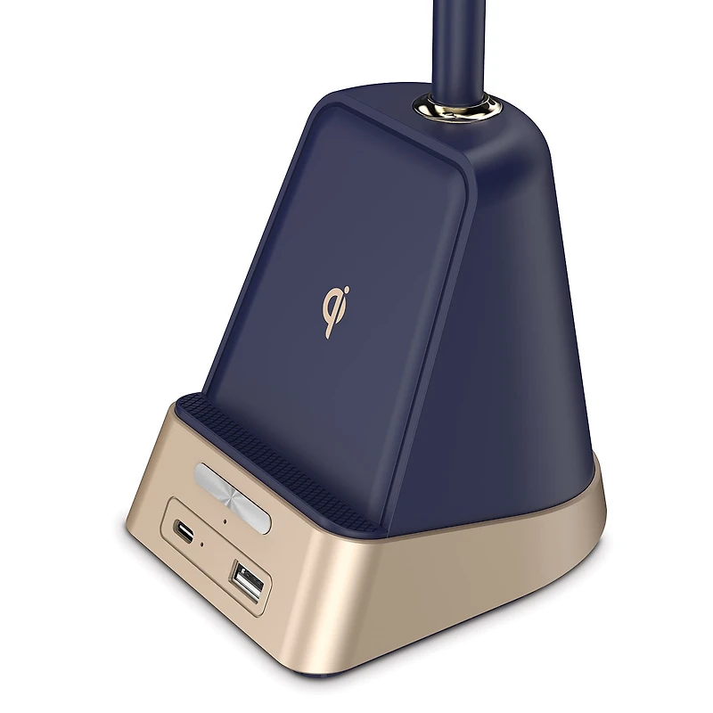 Sheffield Labs 18" James Matte Blue & Gold Led Desk Lamp