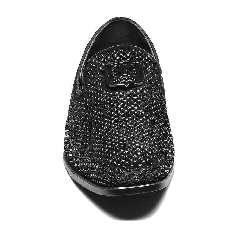 Stacy Adams Swagger Plain Toe Stud Mens Round Closed Toe Slip-On Shoe