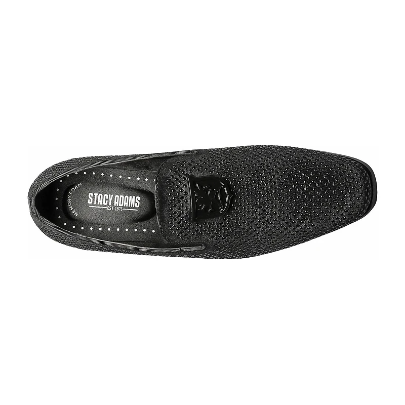 Stacy Adams Swagger Plain Toe Stud Mens Round Closed Toe Slip-On Shoe