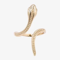 Bijoux Bar Gold Tone Snake Womens 2.5MM Black Cubic Zirconia 14K Gold Over Brass Band