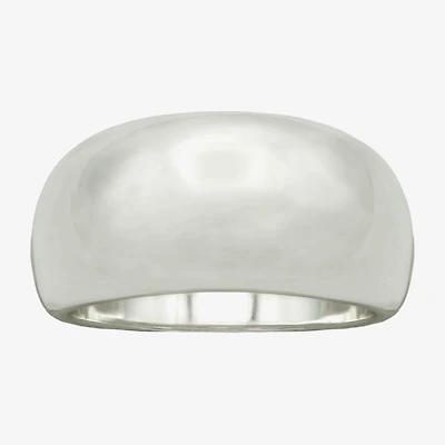 Sparkle Allure Polished Dome Womens 4MM Pure Silver Over Brass Band