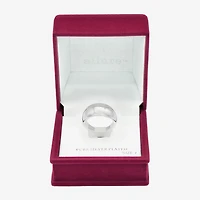 Sparkle Allure Polished Dome Womens 4MM Pure Silver Over Brass Band