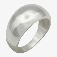 Sparkle Allure Polished Dome Womens 4MM Pure Silver Over Brass Band