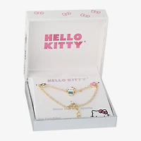 Womens 18K Gold Over Brass Solid Hello Kitty 6 1/2 Inch Link Bracelet