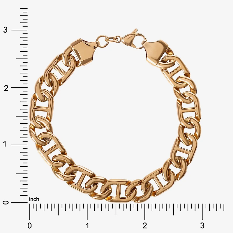 Mens Stainless Steel 8 1/2 Inch Link Chain Bracelet