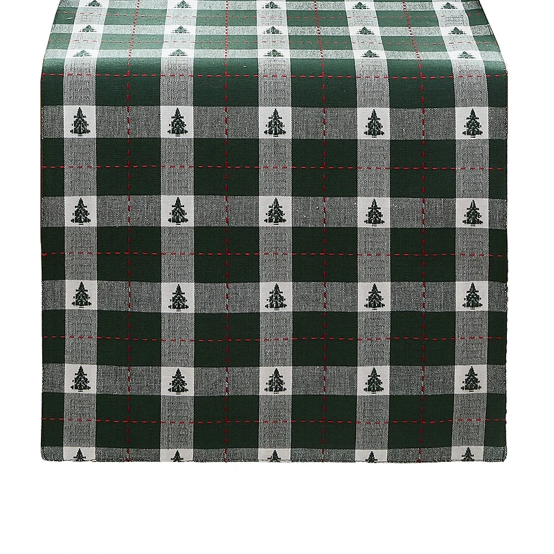 Elrene Home Fashions Sherwood Tree Dobby Cotton Table Runner