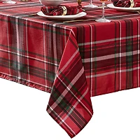 Threadmade Pocono Plaid Holiday Fabric Tablecloth