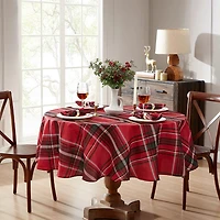 Elrene Home Fashions Pocono Plaid Holiday 70" Round Tablecloths