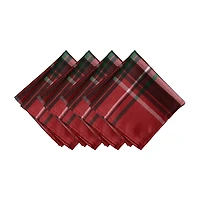 Threadmade Pocono Plaid Holiday Fabric 4-pc. Napkins