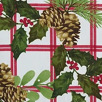 Elrene Home Fashions Pinecone Plaid Holiday 70" Round Tablecloths