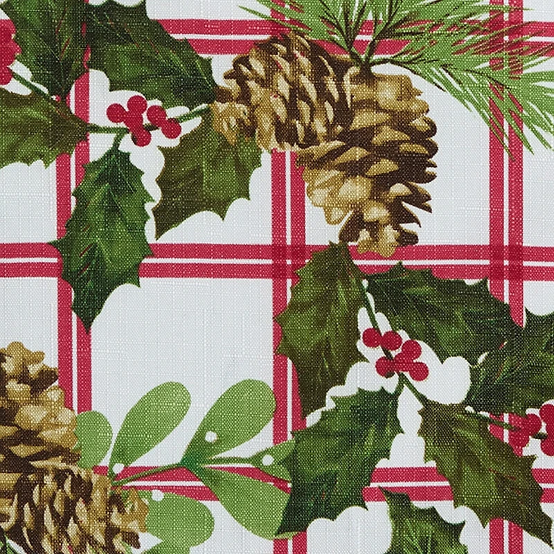 Threadmade Pinecone Plaid Holiday Fabric 4-pc. Napkins