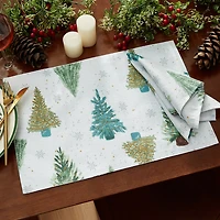 Elrene Home Fashions Lucina Twinkle Trees Holiday Lurex 4-pc. Napkins