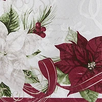 Threadmade Clarette Poinsettia Holiday Round Tablecloth