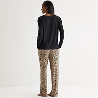 Liz Claiborne Cool and Calm Womens Long Sleeve 2-pc. Pajama Set