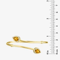 Womens Yellow Citrine 14K Gold Over Silver Cuff Bracelet