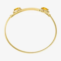 Womens Yellow Citrine 14K Gold Over Silver Cuff Bracelet